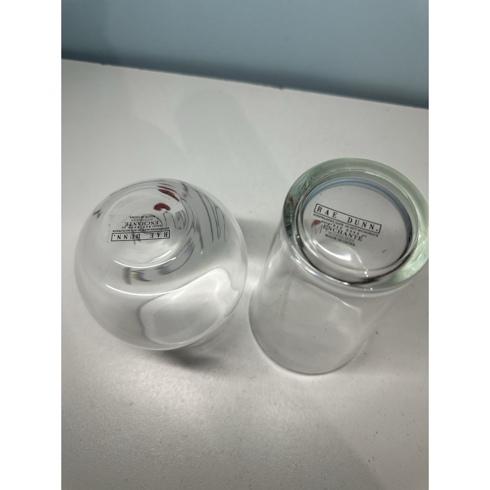 Rae Dunn By Enchante "YOURS" "MINE" Set of 2 Stemless Wine Glass And Beer Glass - Picture 5 of 5